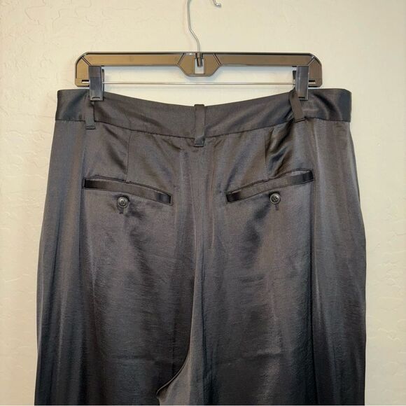 Madewell Harlow Silk Black Wide-Leg Trousers - Picture 7 of 16